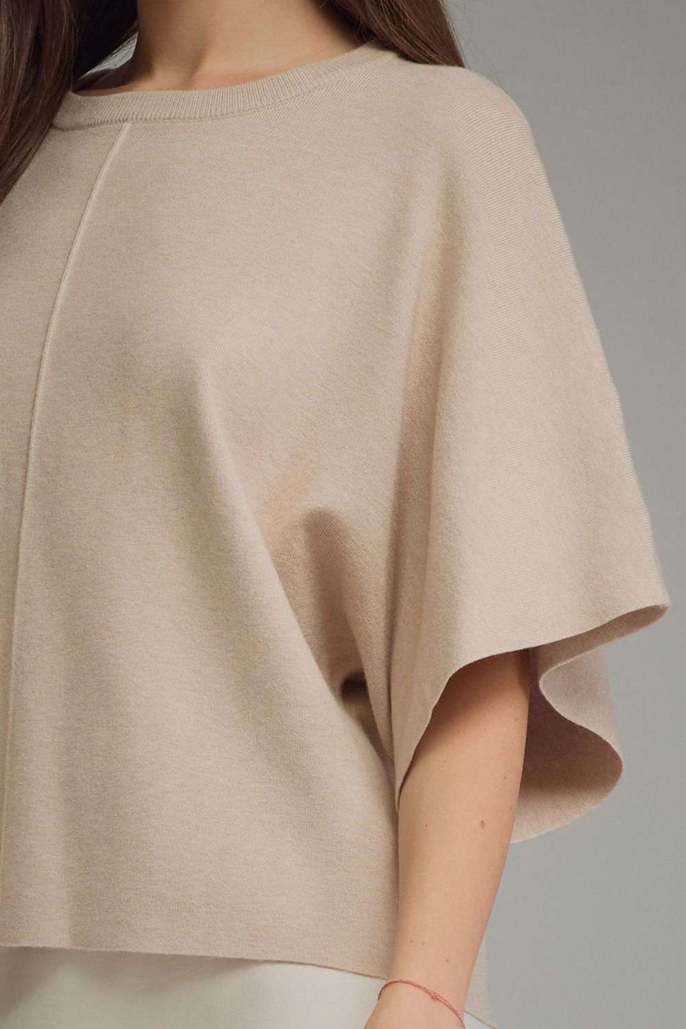 Coming Soon: Draped Boxy Knit Top with Split Sleeves