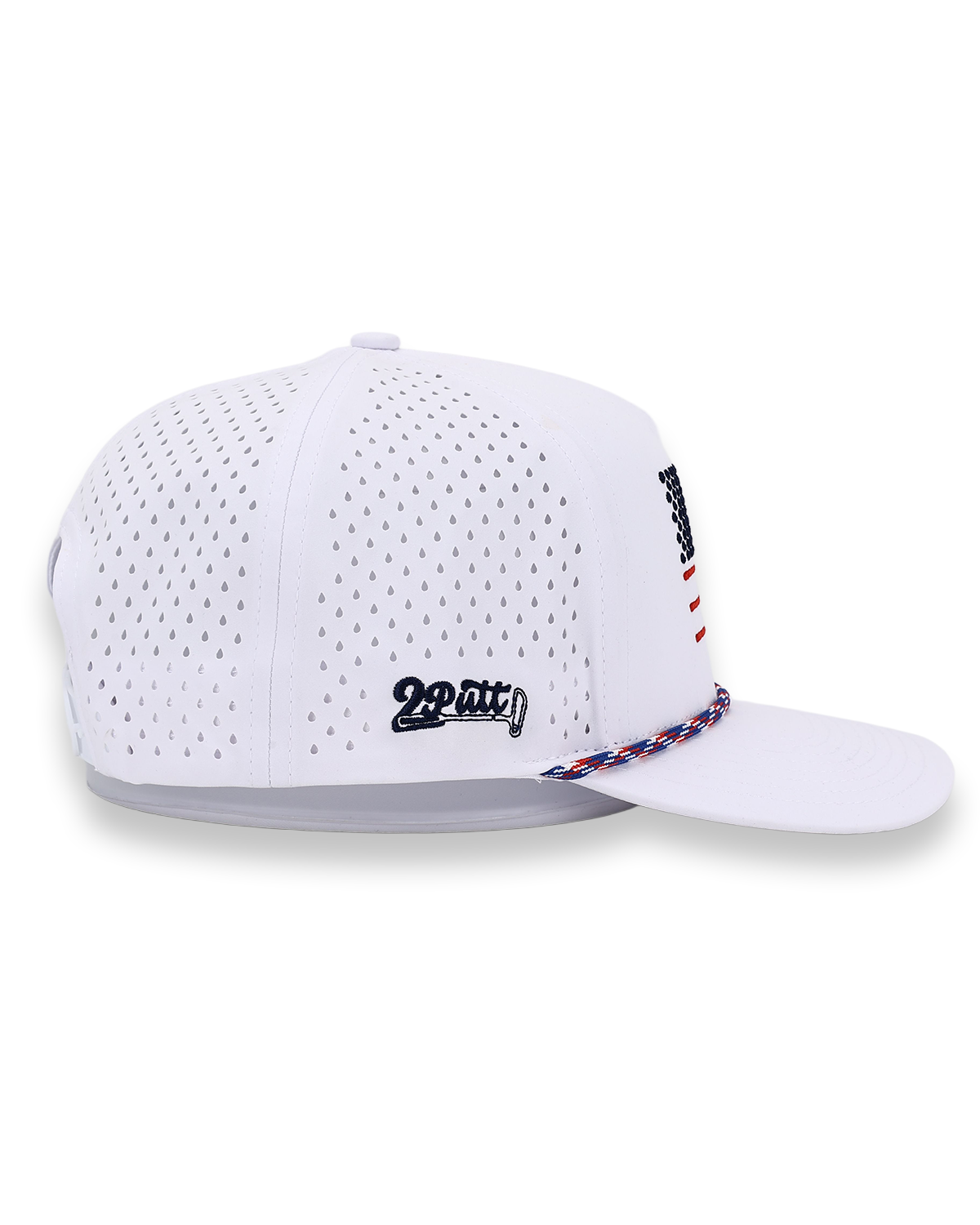 US Flag Rope Flat Bill Hat